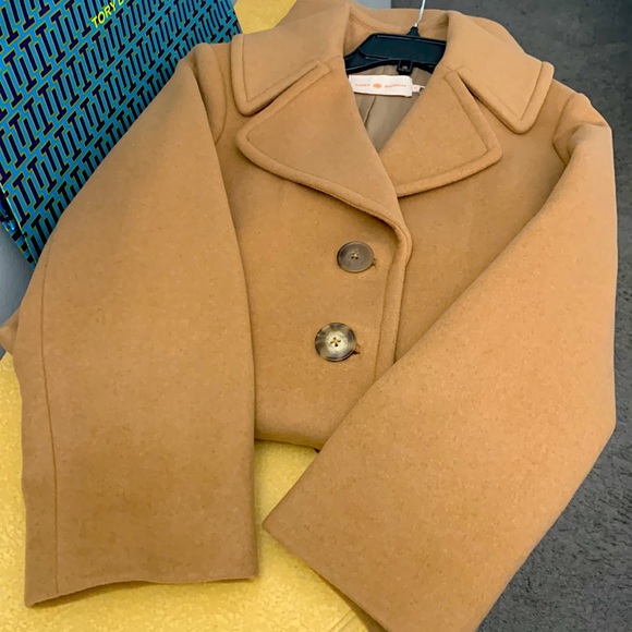 Tory Burch Long Wool/Cashmere Camel Coat - Picture 7 of 13